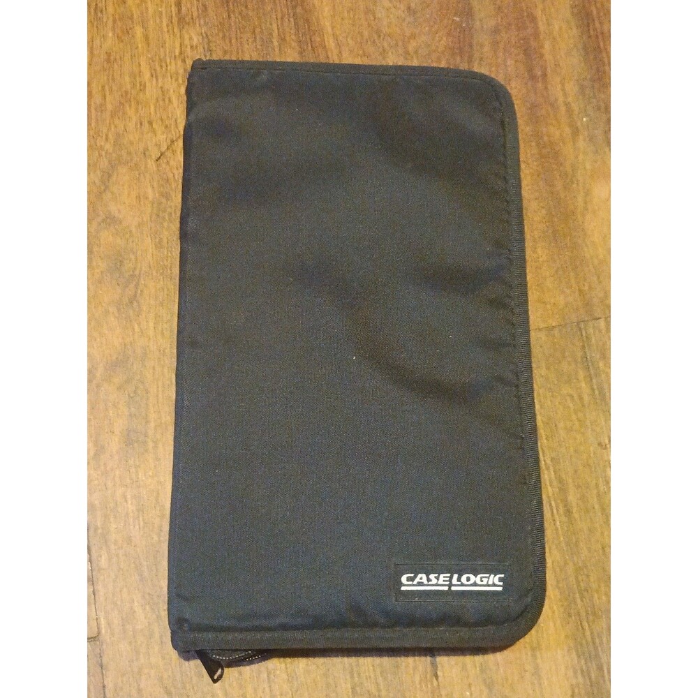 Vintage Case Logic 24 CD  Wallet Black Nylon Case (White Logo)